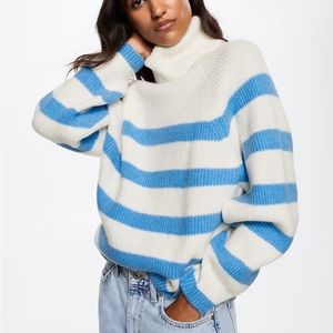 Mango Ribbed Striped Turtleneck